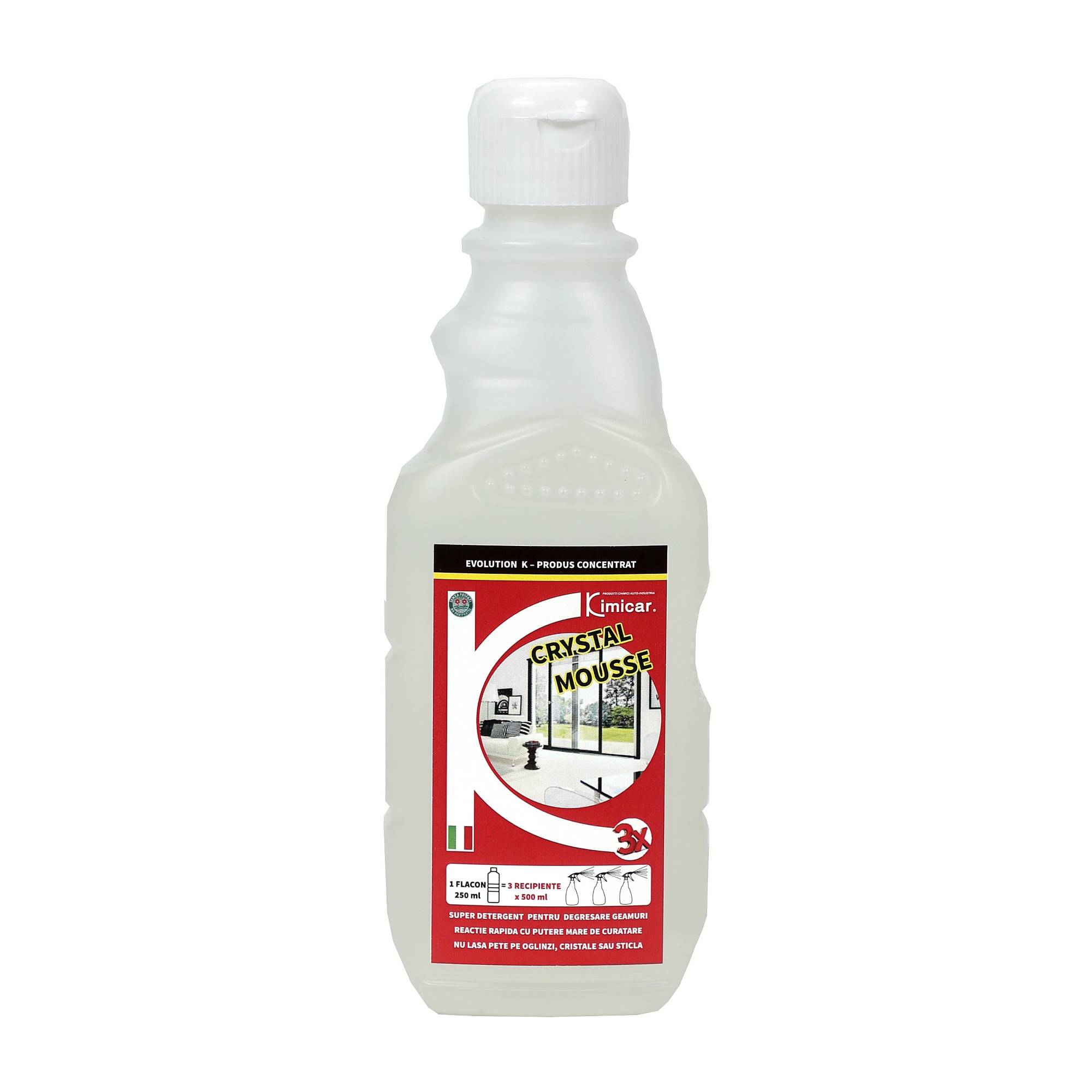 CRYSTAL MOUSSE detergent pentru curatare geamuri, oglinzi sau cristale 250 ml