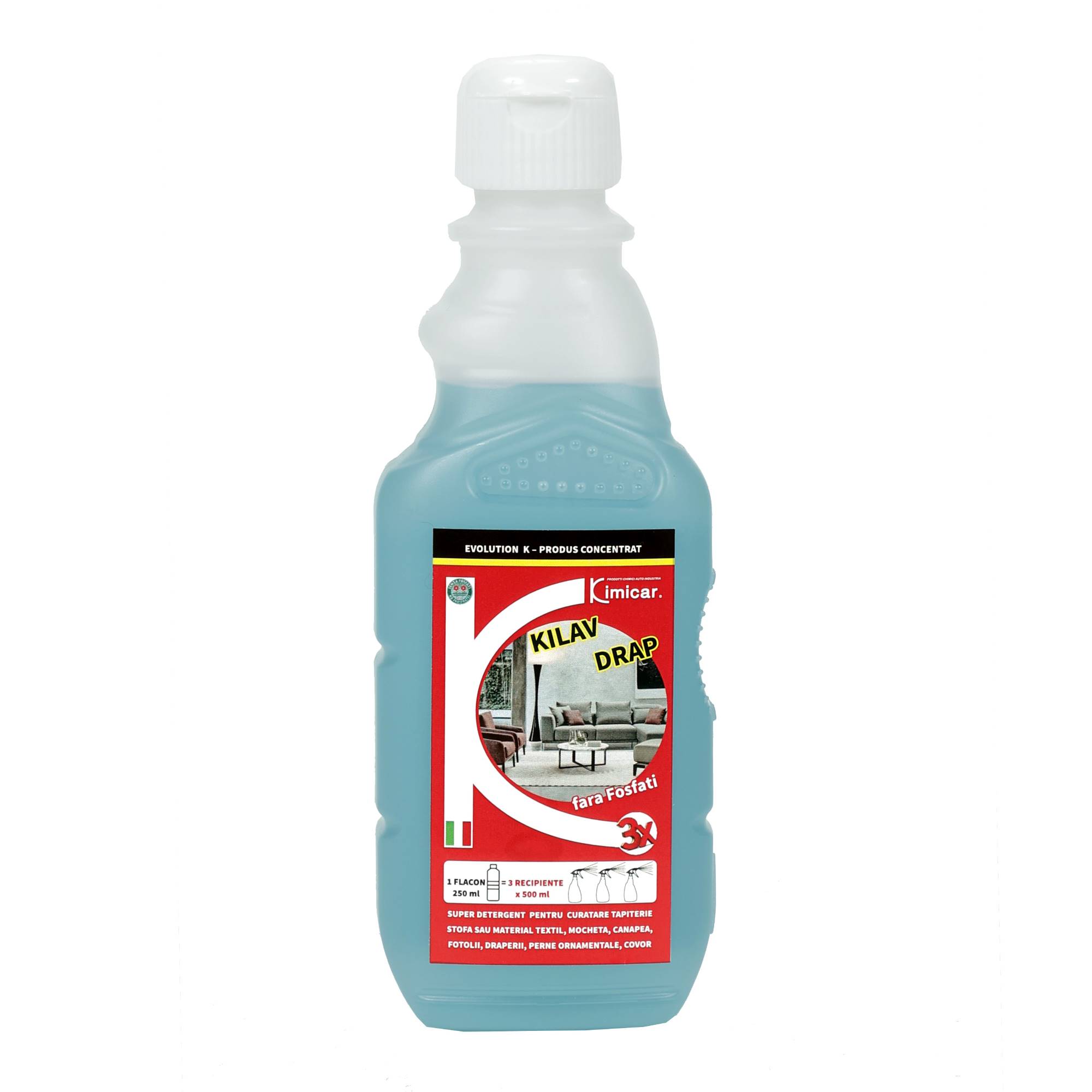 KILAV Drap detergent pentru curatare tapiterie din stofa sau material textil, mochete, canapele, fotolii, covoare 250 ml