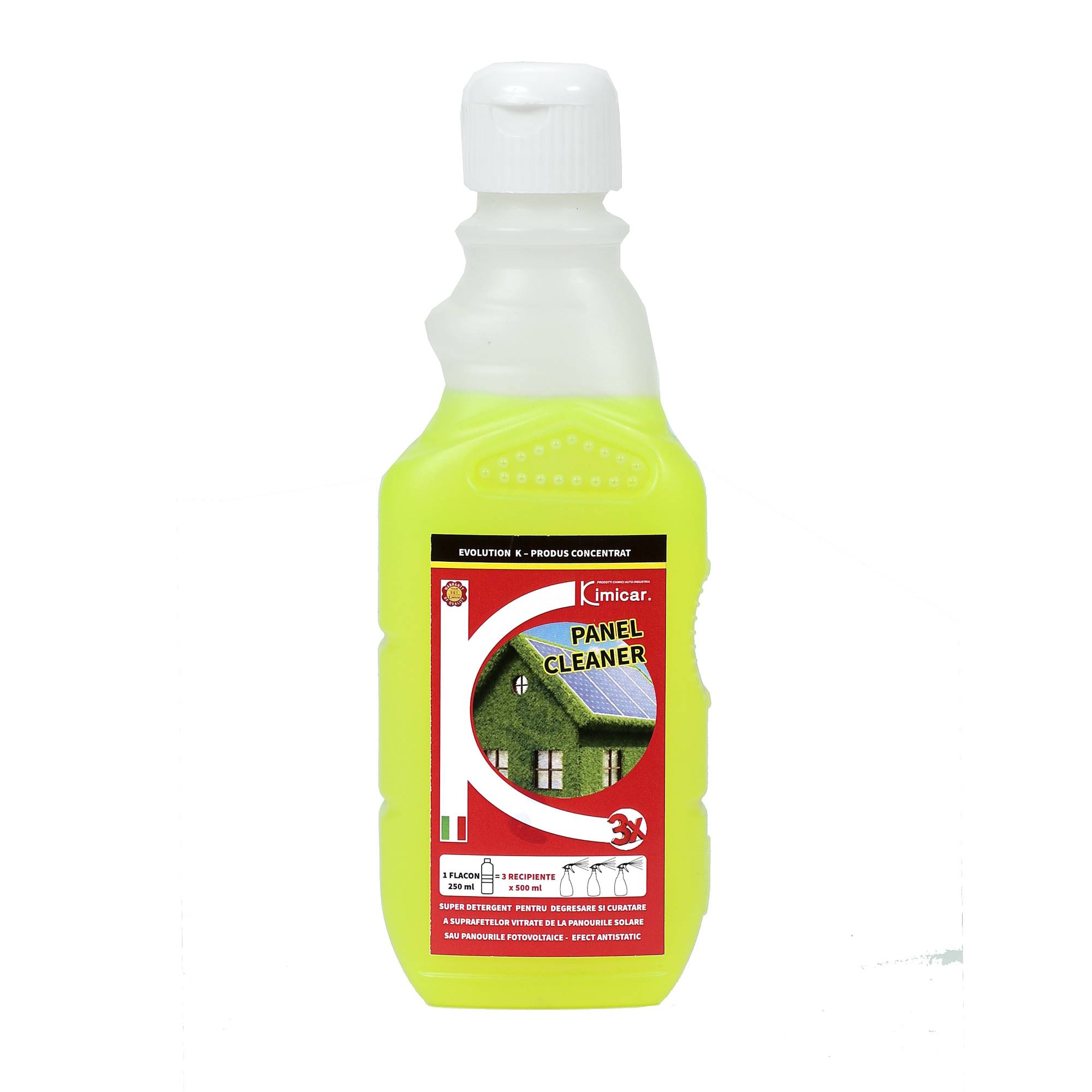 PANEL CLEANER detergent special pentru degresare si curatare panouri solare sau fotovoltaice, cu efect antistatic 250 ml